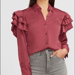 Express button down shirt with ruffles!
